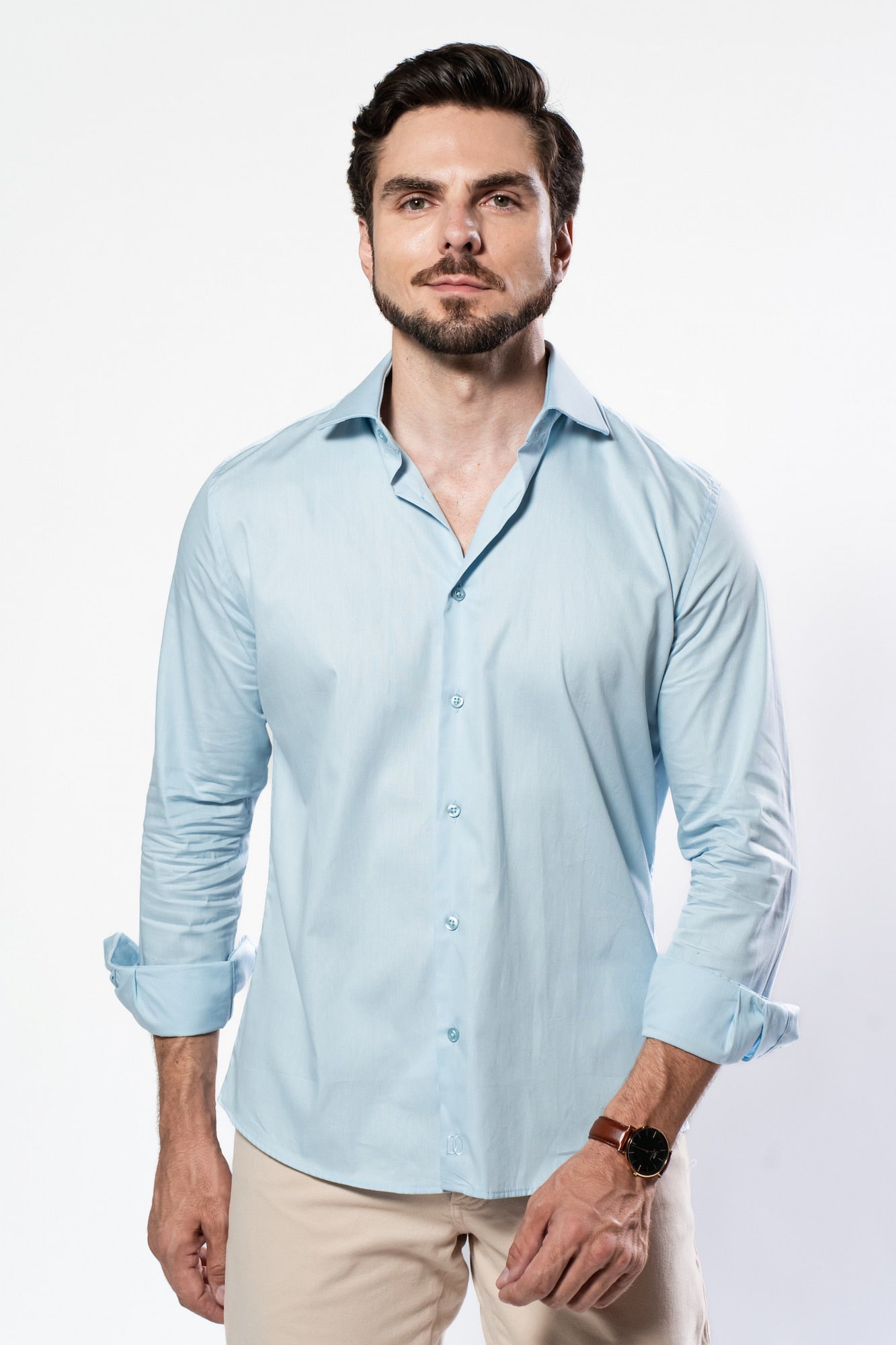 Camisa 100% Algodão - Coleção Clássica Azul Claro