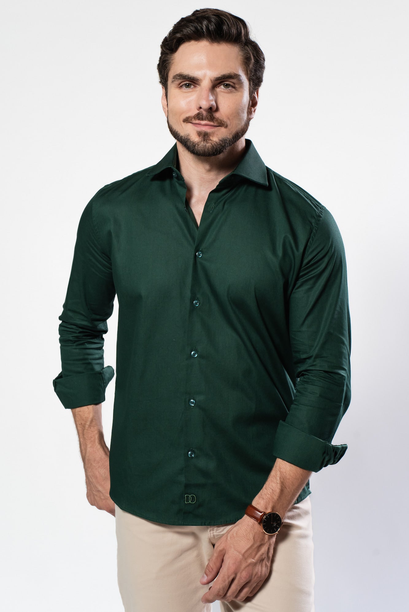 Camisa 100% Algodão - Coleção Clássica Verde Petróleo