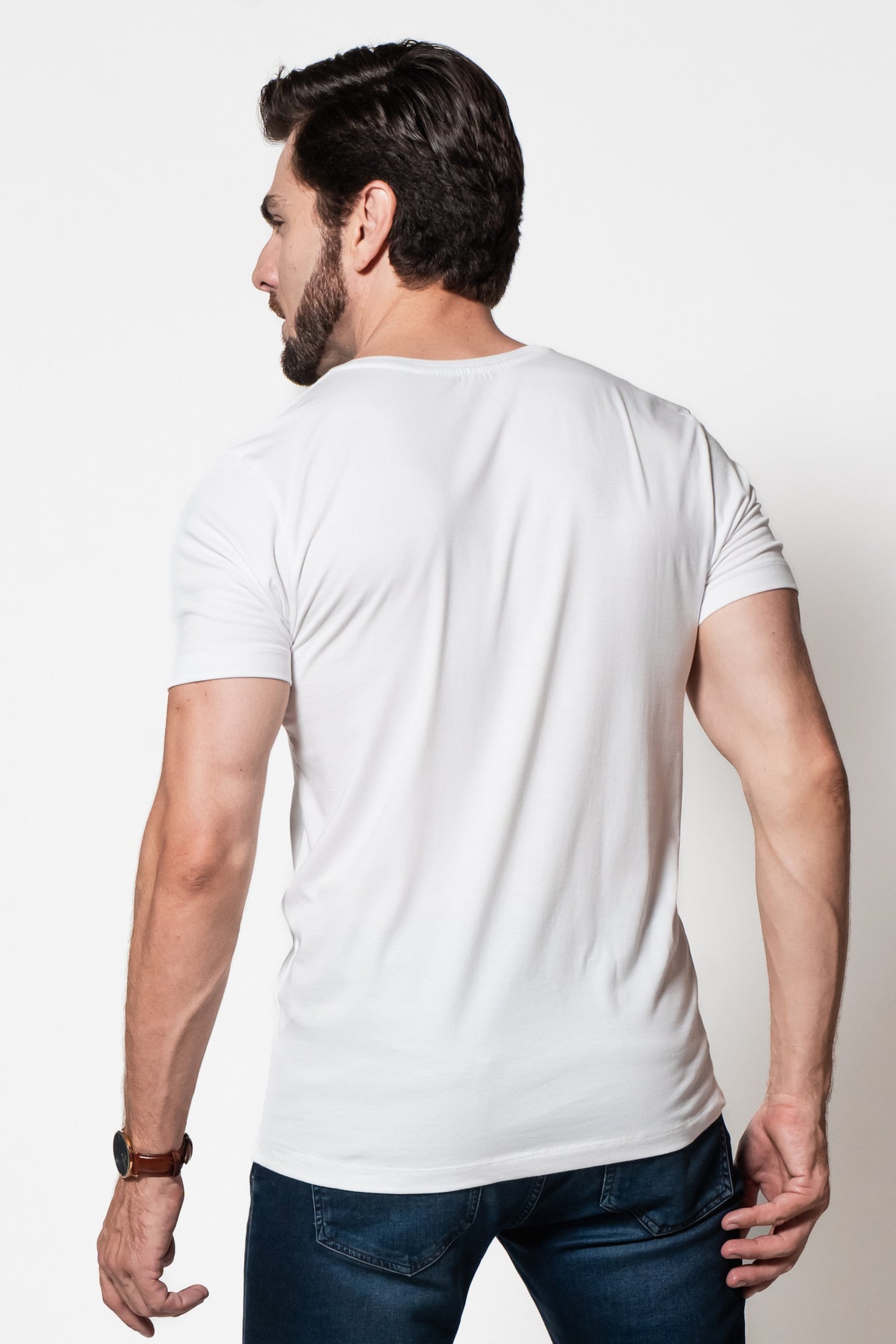 Camiseta Henley Nobile — Algodão Egípcio Branca