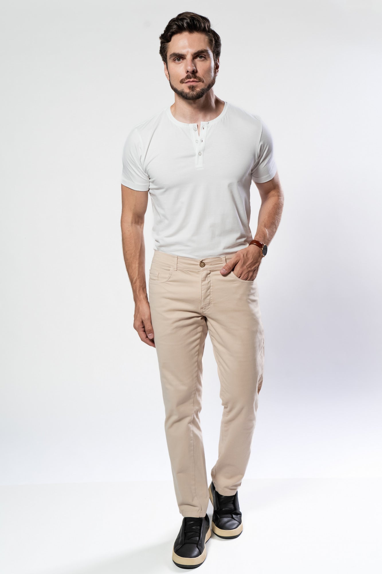 Calça Sarja Areia — Signature