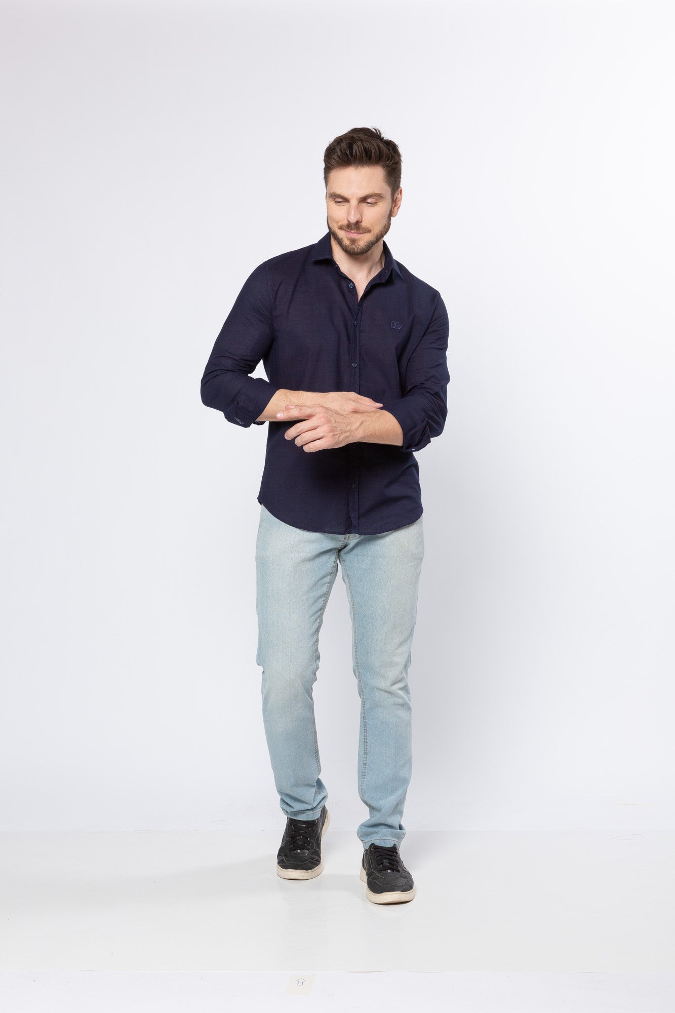 Camisa Monopoli Algodão Flamê Azul-Marinho