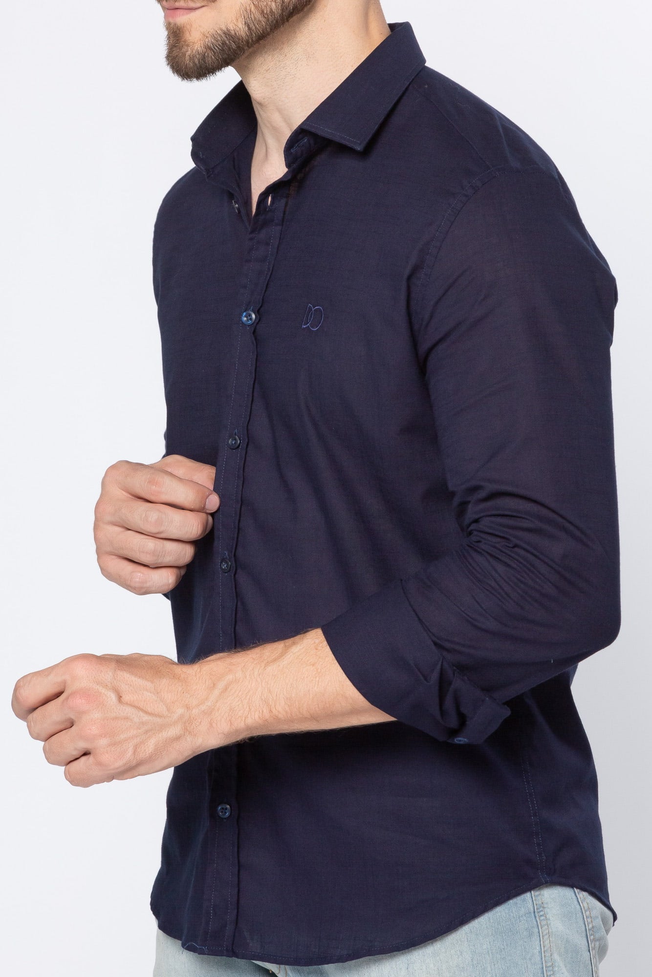 Camisa Monopoli Algodão Flamê Azul-Marinho