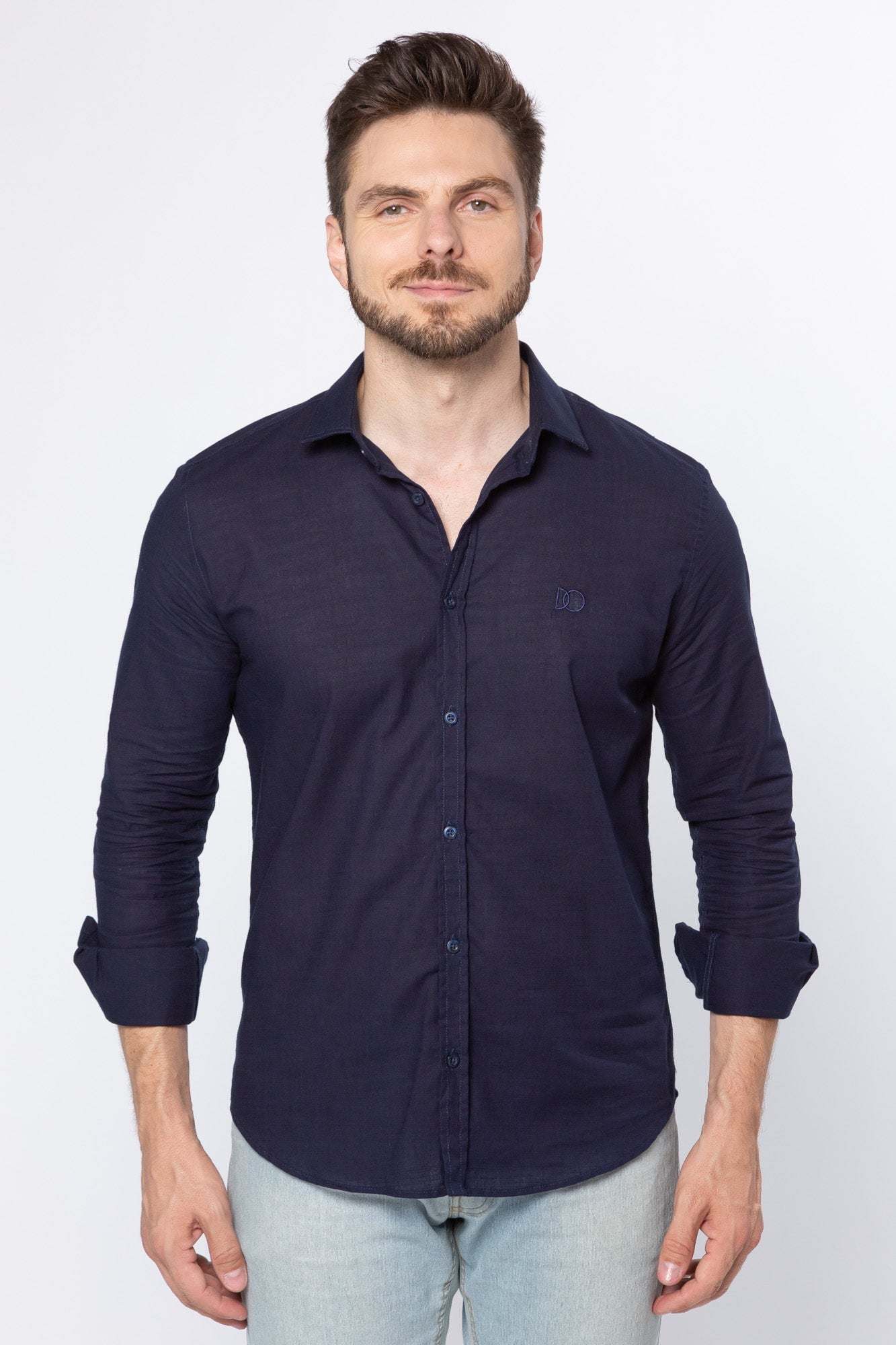 Camisa Monopoli Algodão Flamê Azul-Marinho