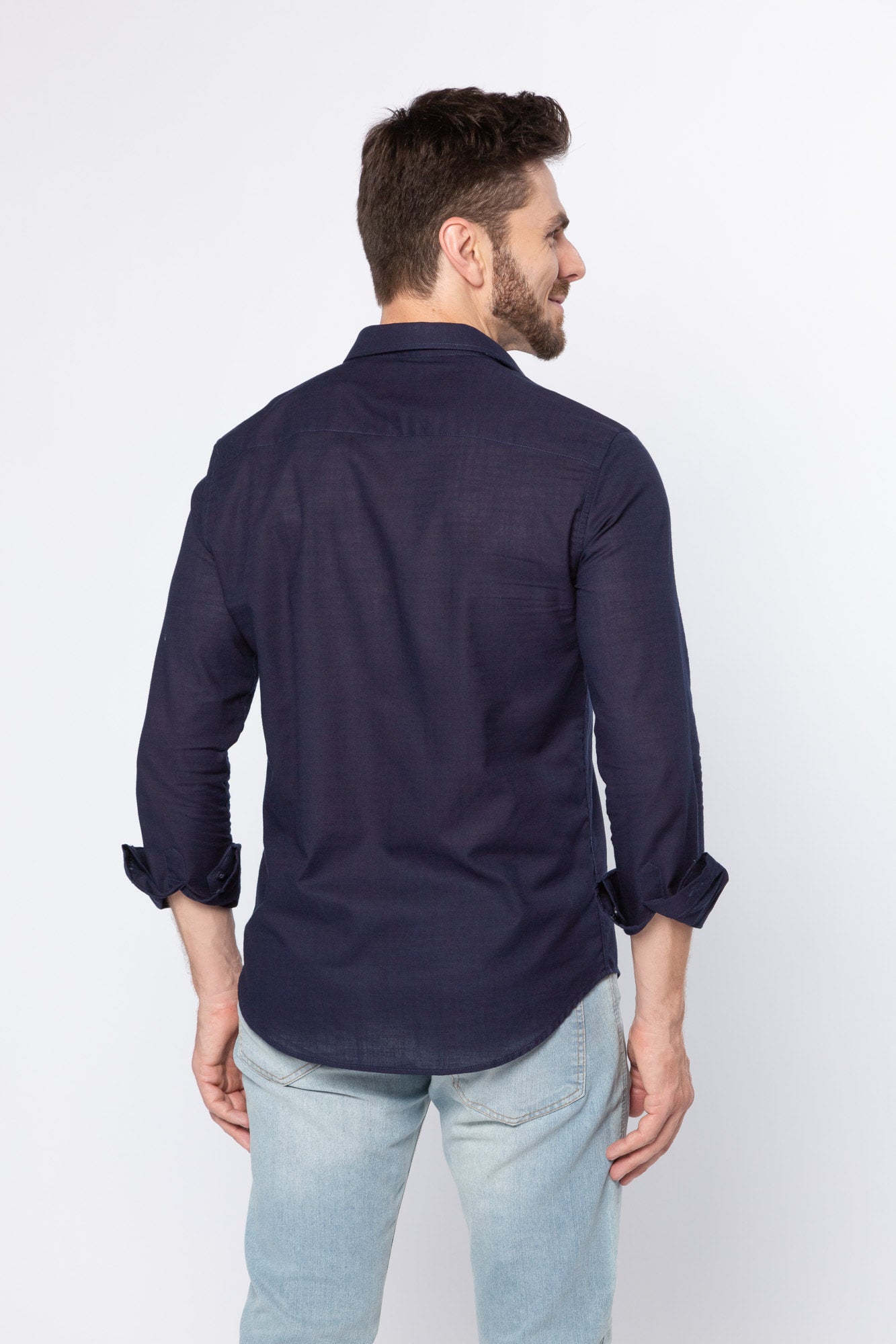 Camisa Monopoli Algodão Flamê Azul-Marinho