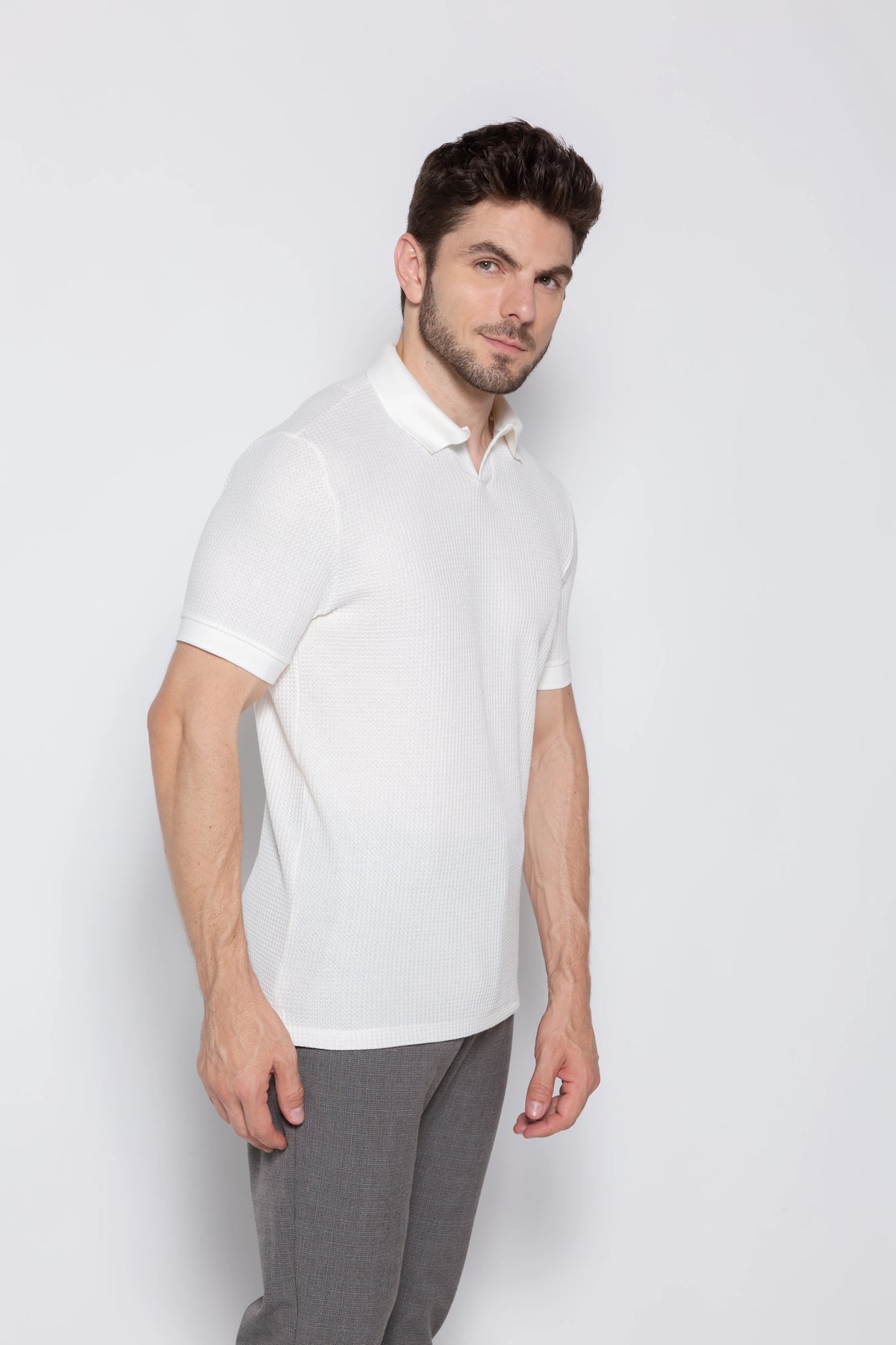Polo Texturizada Matera – Off-White