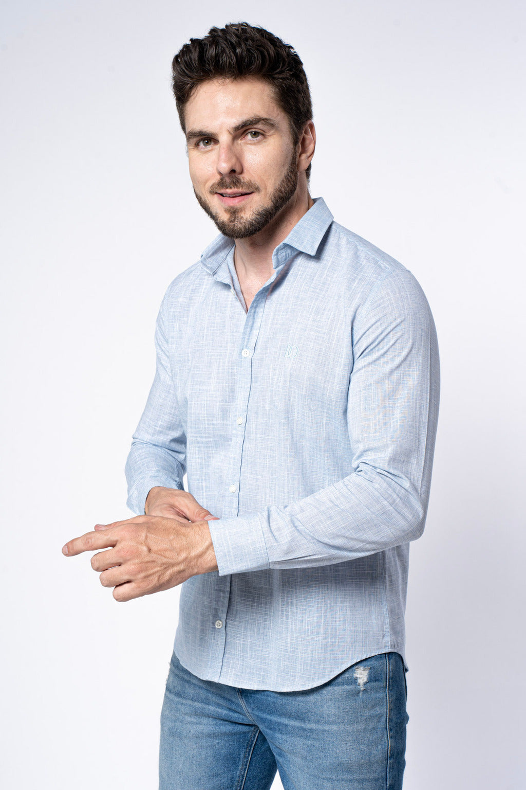 Camisa Algodão Flame Azul Claro