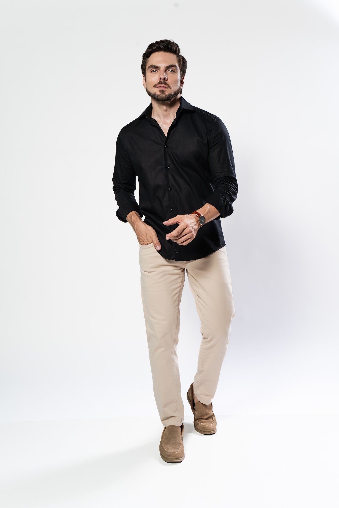 Camisa 100% Algodão - Coleção Clássica Preta