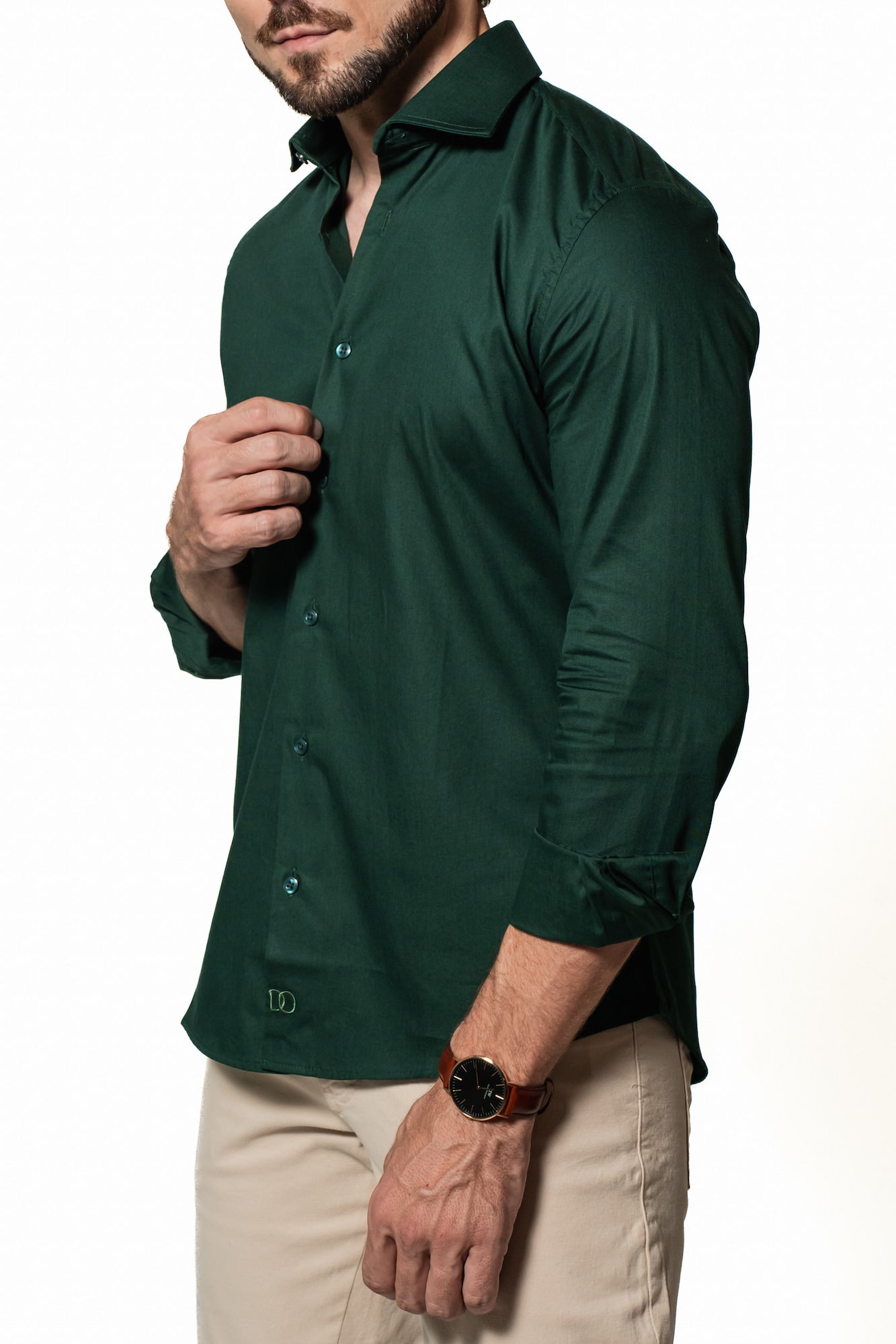 Camisa 100% Algodão - Coleção Clássica Verde Petróleo