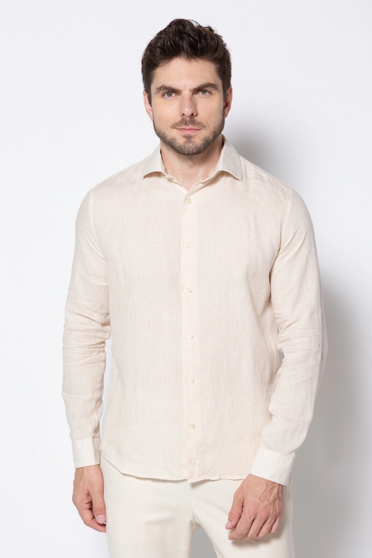 Camisa 100% Linho Ravello — Areia