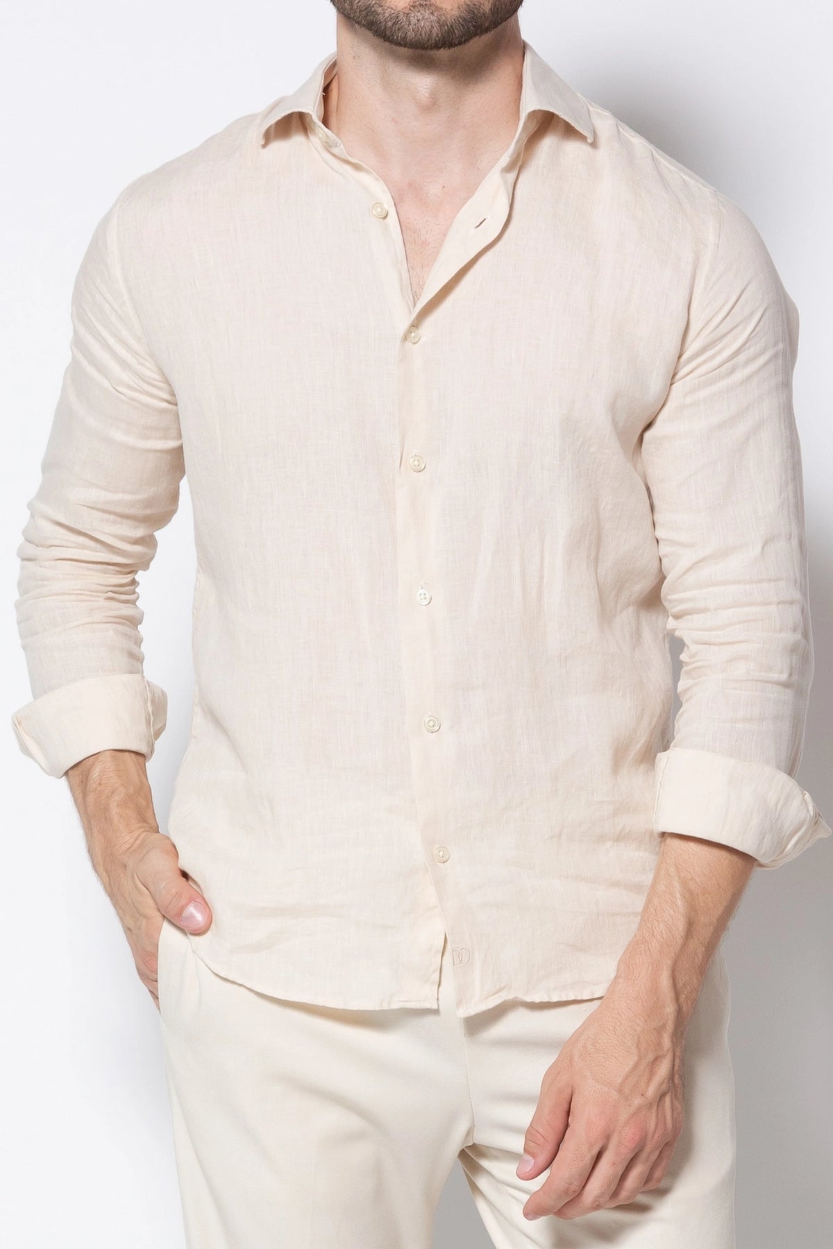 Camisa 100% Linho Ravello — Areia