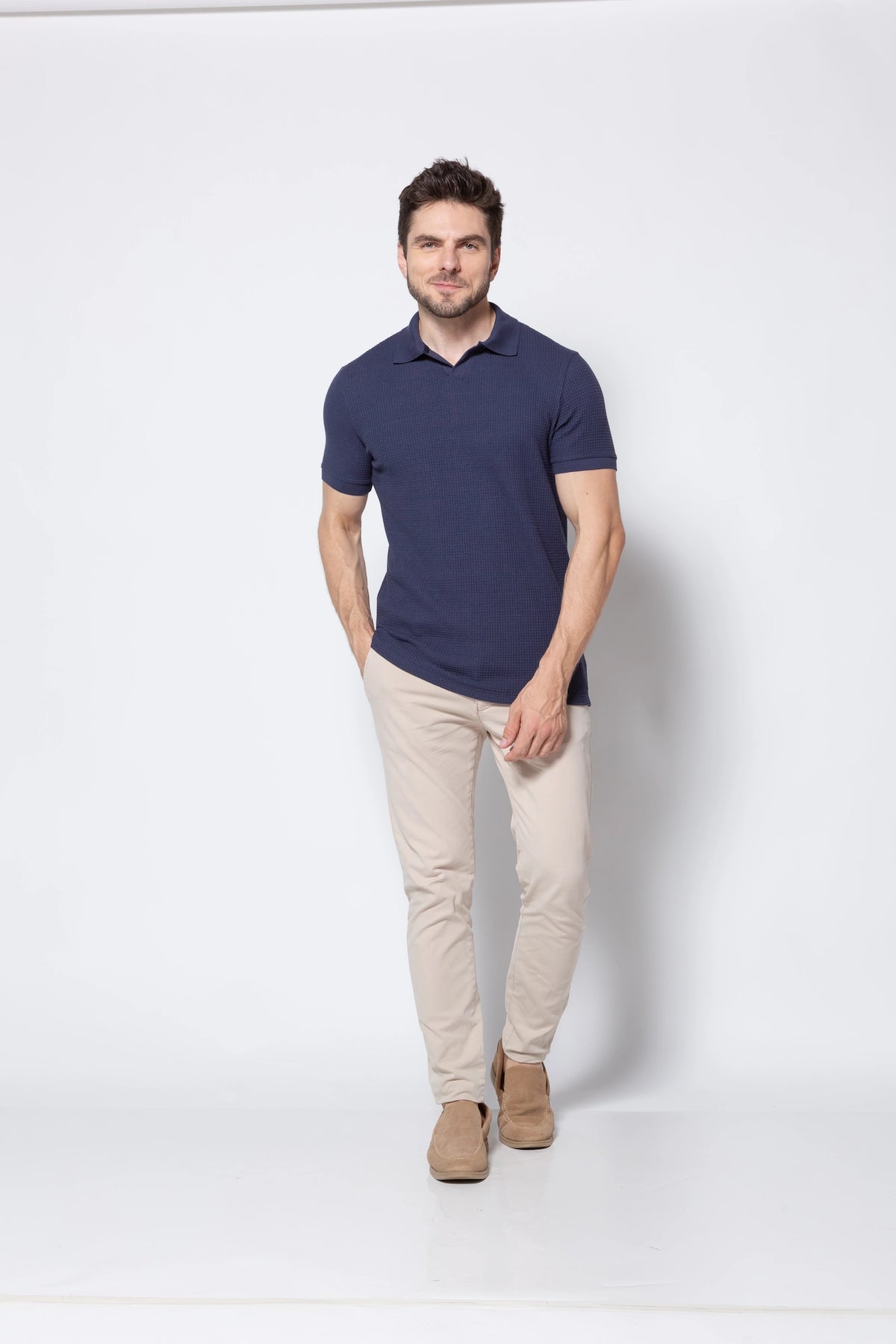 Polo Texturizada Matera – Azul-Marinho