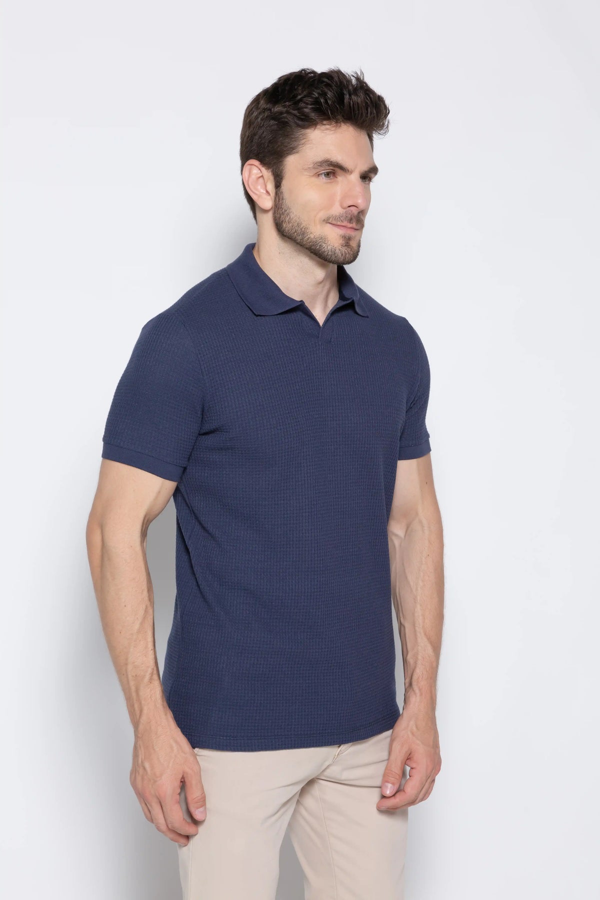 Polo Texturizada Matera – Azul-Marinho
