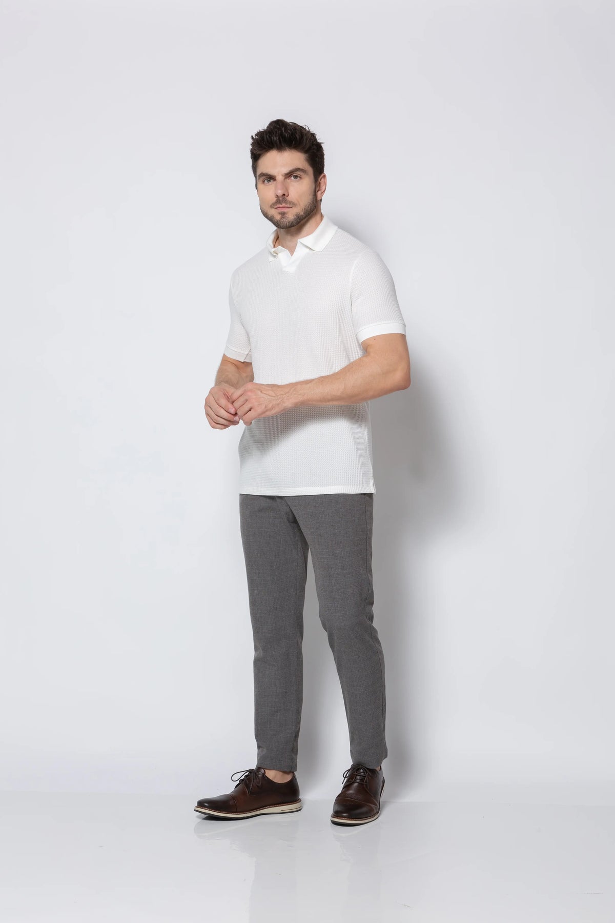 Polo Texturizada Matera – Off-White