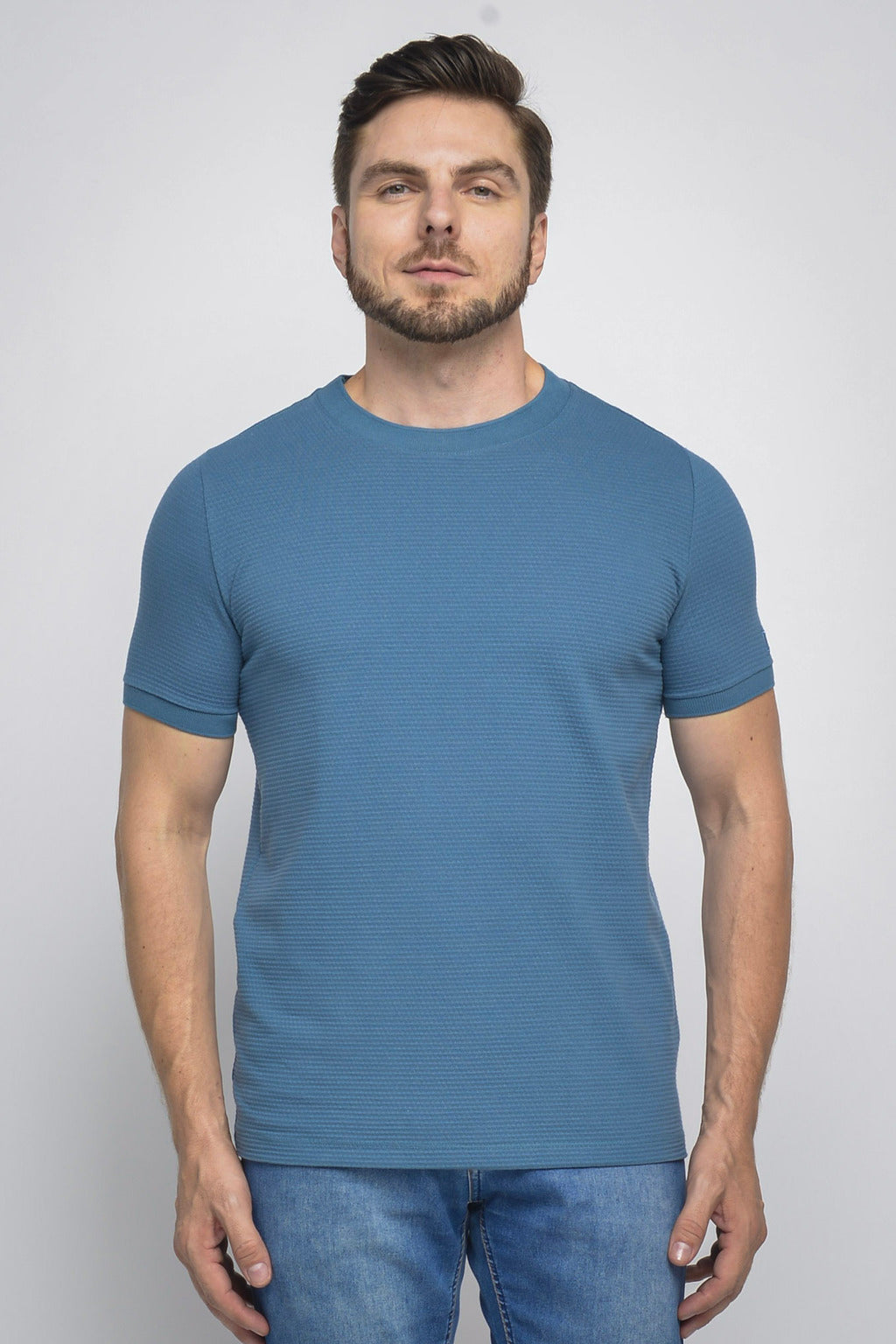 Camiseta Estruturada Azul – Coleção Essência
