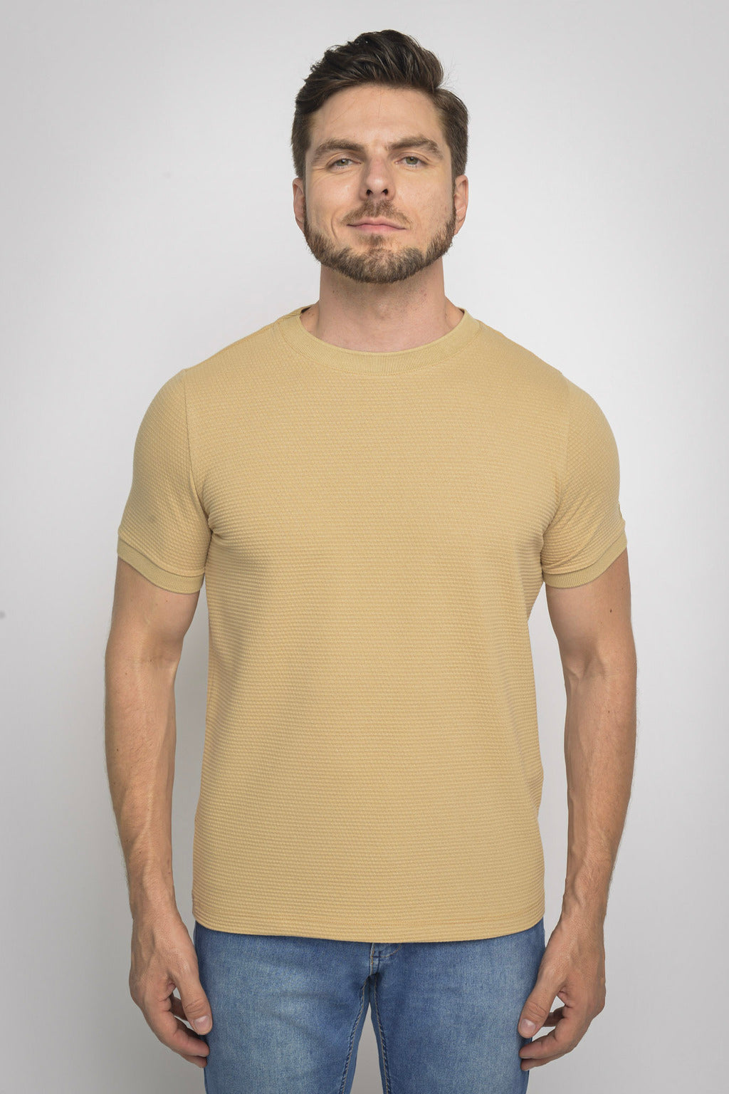 Camiseta Estruturada Bege – Coleção Essência