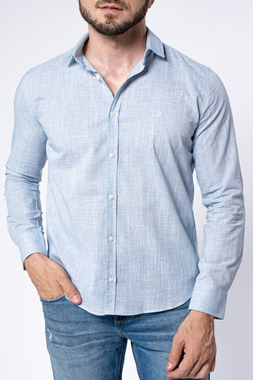 Camisa Algodão Flame Azul Claro