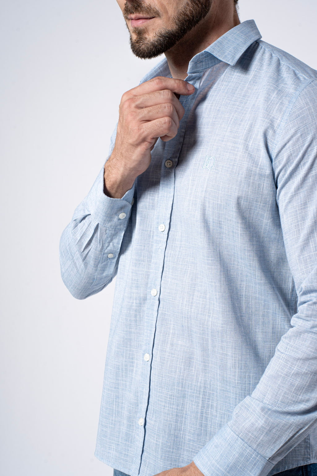 Camisa Algodão Flame Azul Claro