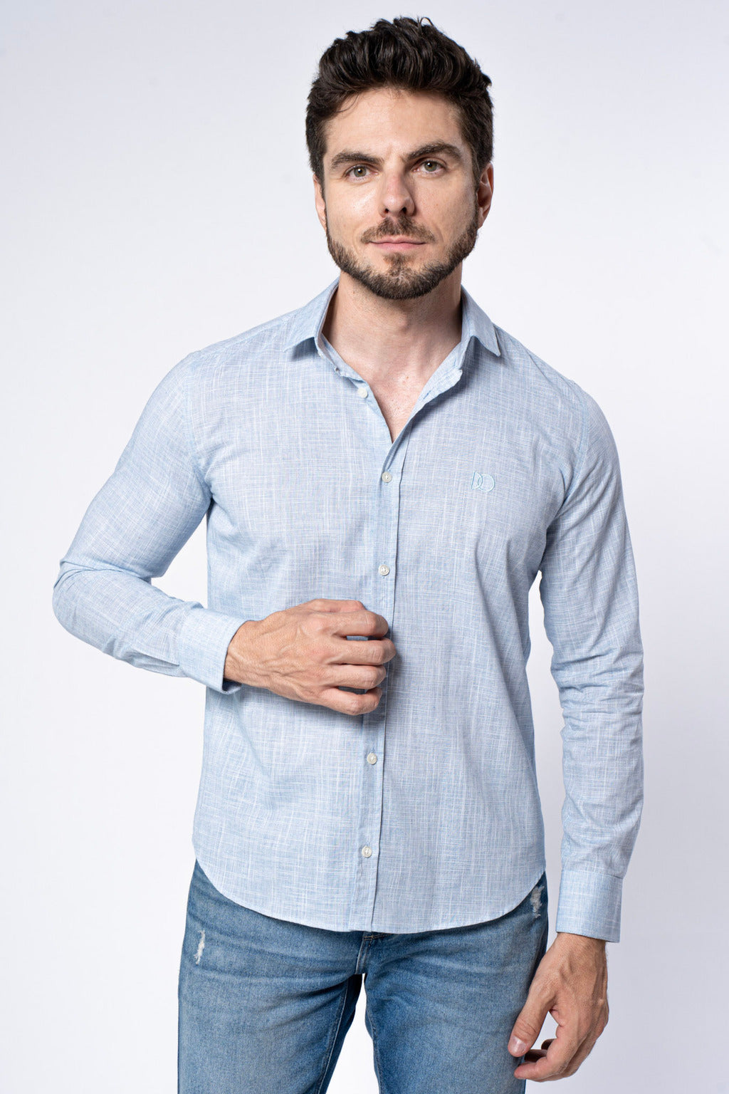 Camisa Algodão Flame Azul Claro