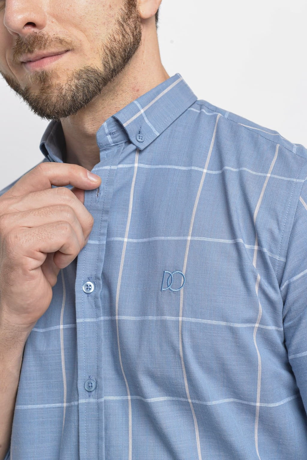 Camisa Algodão Max Xadrez Azul