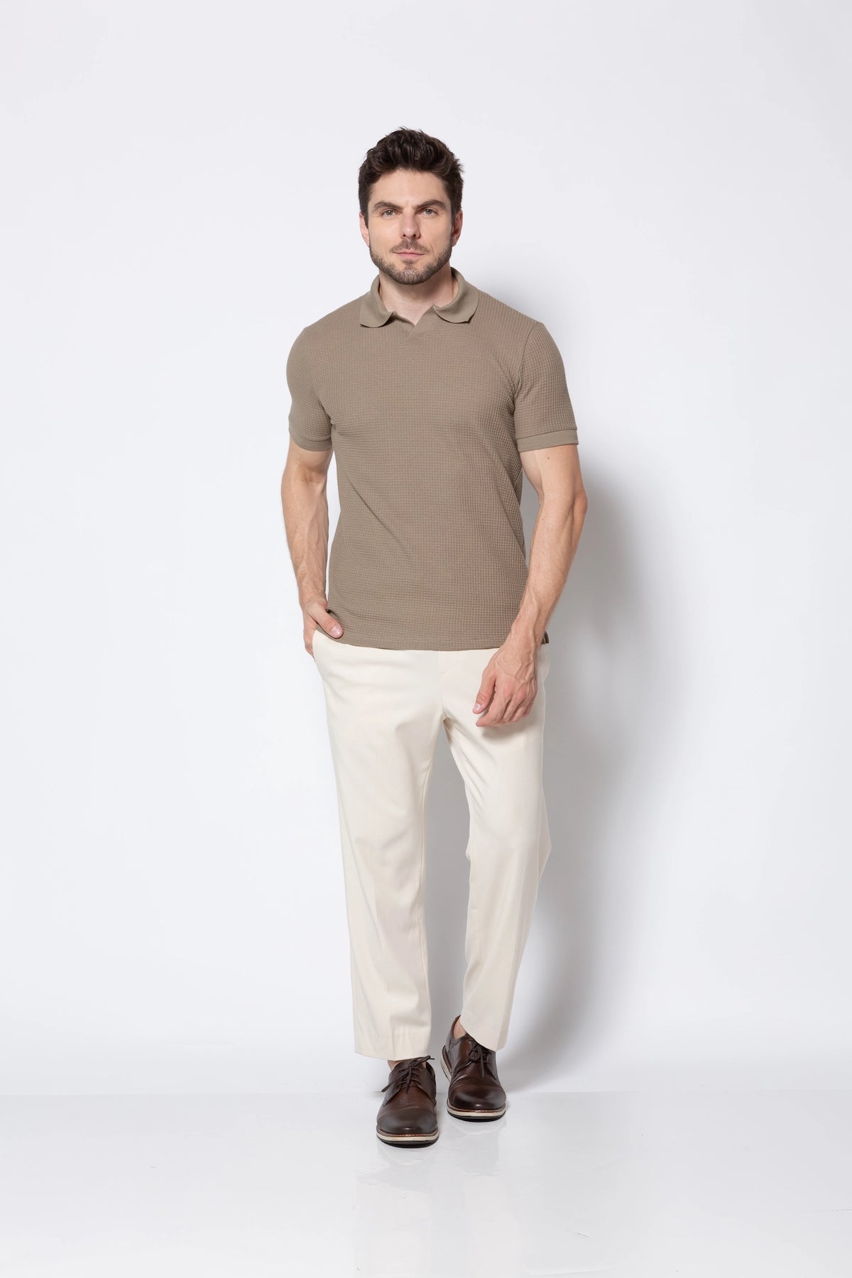 Polo Texturizada Matera – Verde Oliva